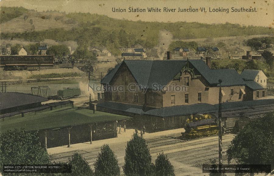 Postcard: Union Station, White River Junction, Vermont, Looking Southeast